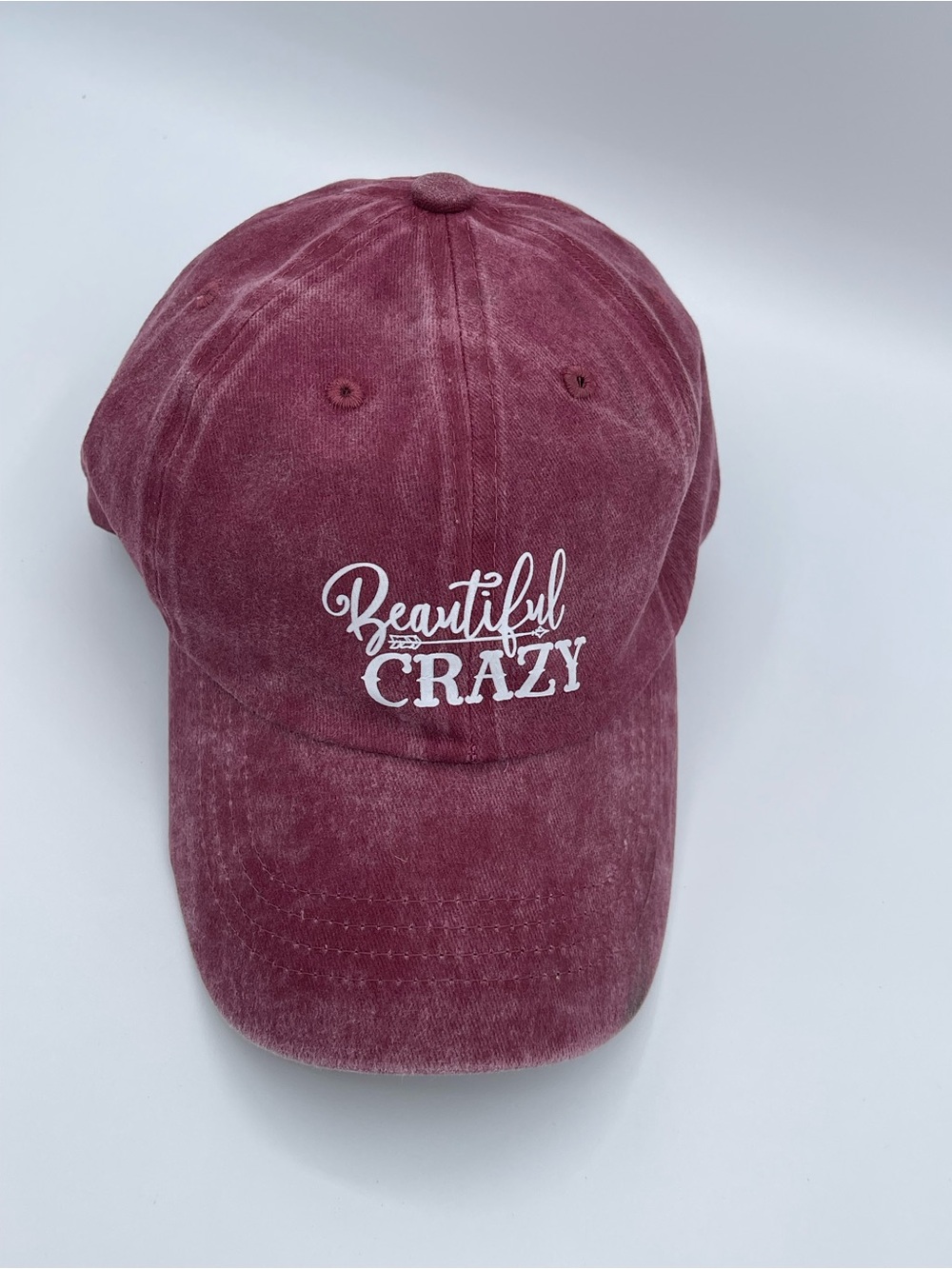 Beautiful Crazy Cotton Baseball Cap - Wine